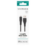 Vivanco Kaapeli Longlife Punottu USB-A/Lightning 0,5m Musta
