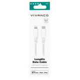 Vivanco Kaapeli Longlife Punottu USB-C/Lightning 0.5m Valkoinen