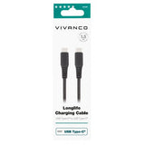 Vivanco Kaapeli Longlife Punottu USB-C/USB-C 1.5m Musta