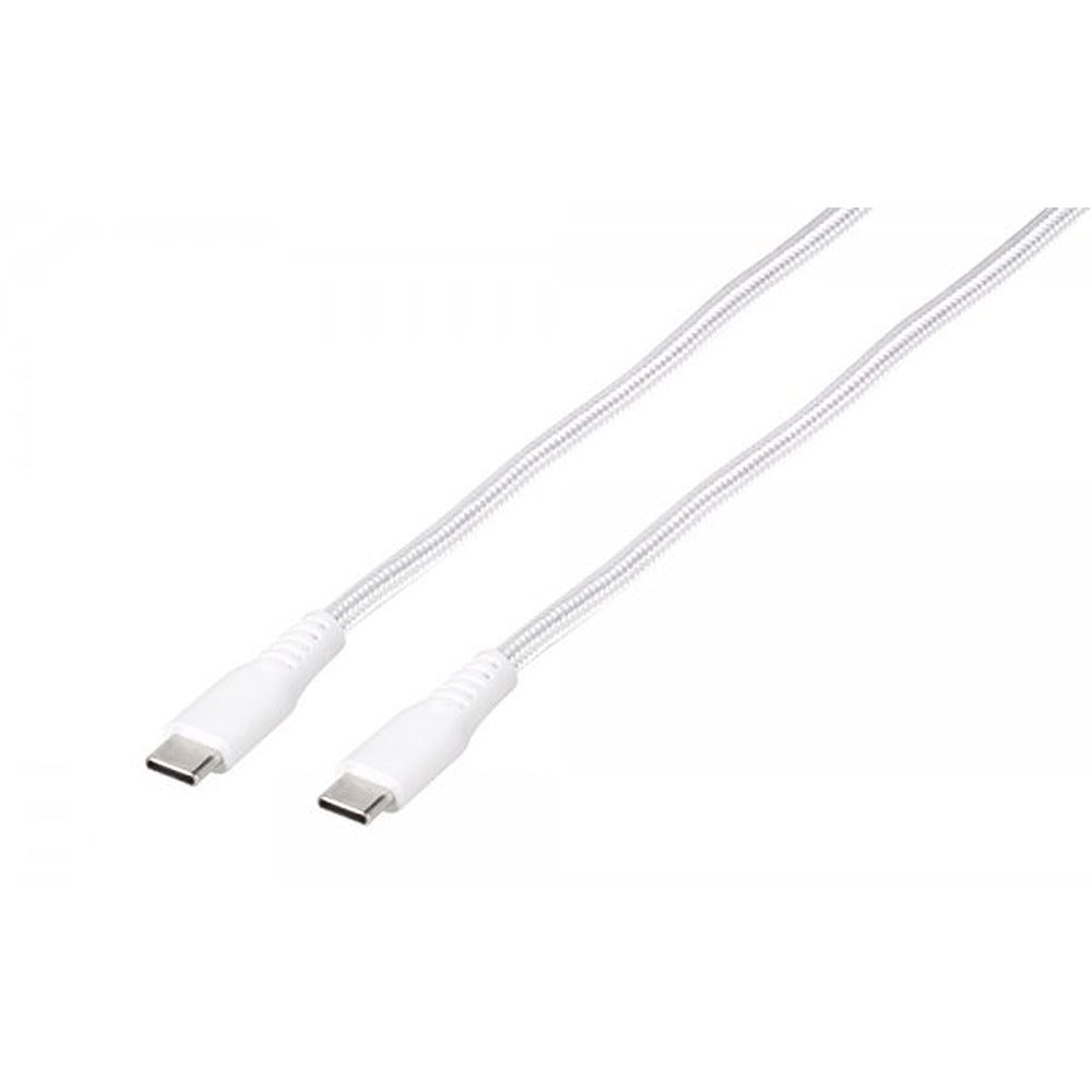 Vivanco Kaapeli Longlife Punottu USB-C/USB-C 0.5m Valkoinen