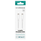 Vivanco Kaapeli Longlife Punottu USB-C/USB-C 0.5m Valkoinen