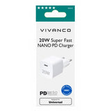 Vivanco Laturi 20W Supernopea NANO PD -laturi Valkoinen