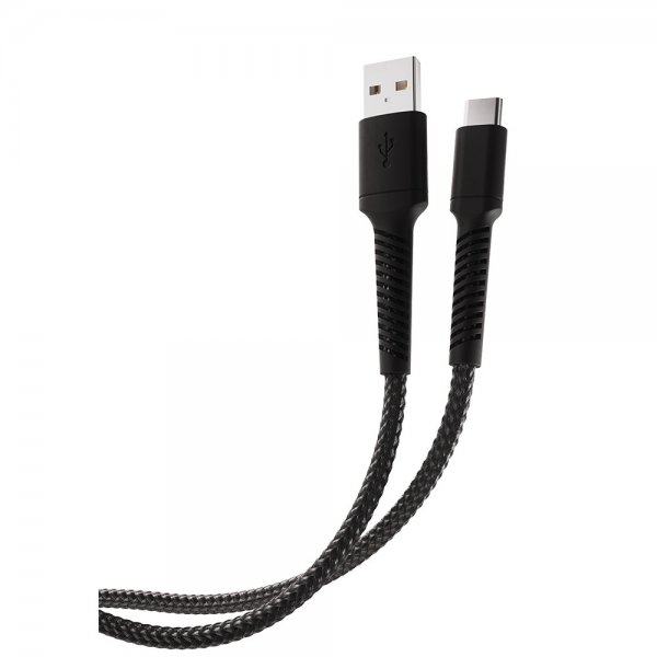 Vivanco-kaapeli Longlife punottu USB-A/USB-C 0,5 m musta