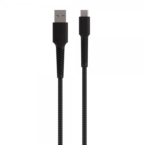 Vivanco-kaapeli Longlife punottu USB-A/USB-C 0,5 m musta