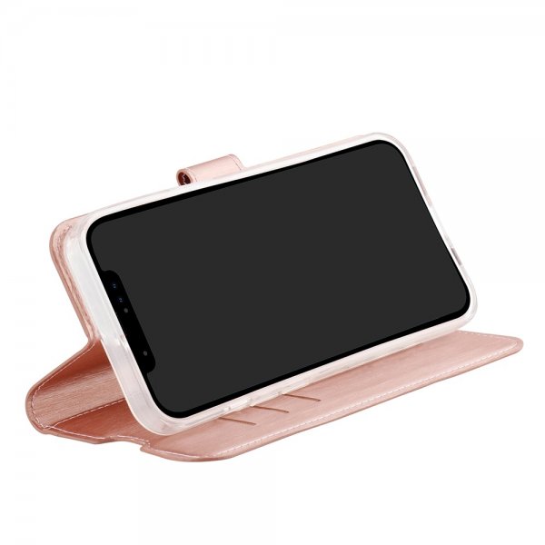 Vivanco iPhone 15 Plus -kotelo, Classic Wallet, ruusukulta