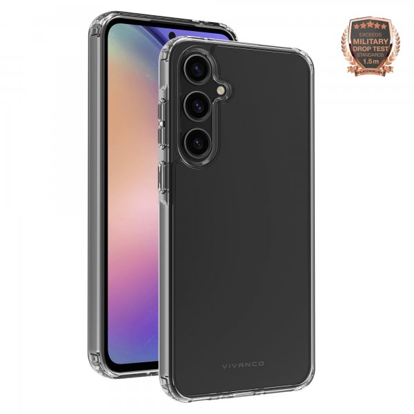 Vivanco Samsung Galaxy A55 suojakuori Safe & Steady, läpinäkyvä