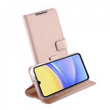 Vivanco Samsung Galaxy A55 -suojakotelo, Classic Wallet, ruusukulta