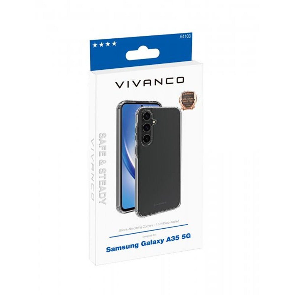 Vivanco Samsung Galaxy A35 Suojakuori Safe & Steady Läpinäkyvä
