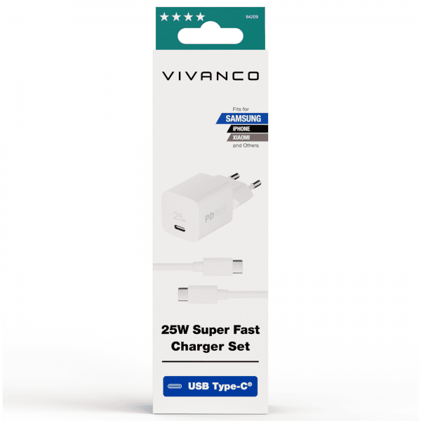 Vivanco Samsung-laturi kaapelilla 25 W Super Fast Charger Set