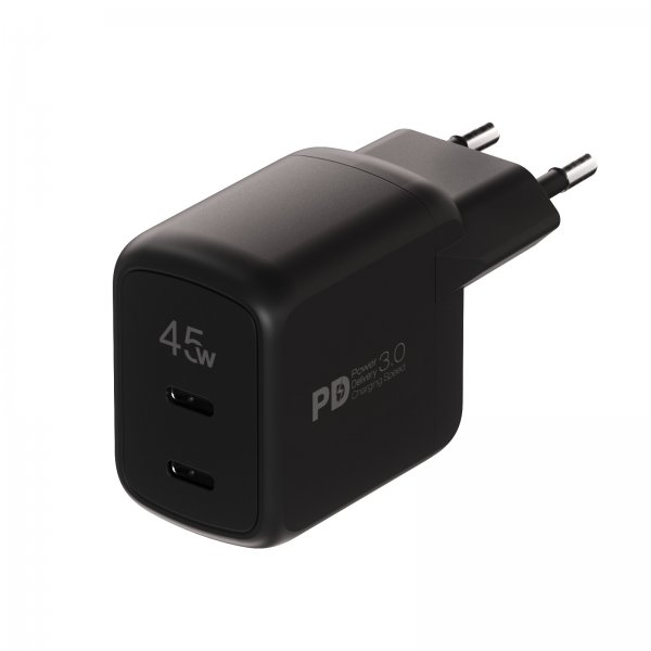 Vivanco Laturi 45W Dual Super Fast PD Charger, musta