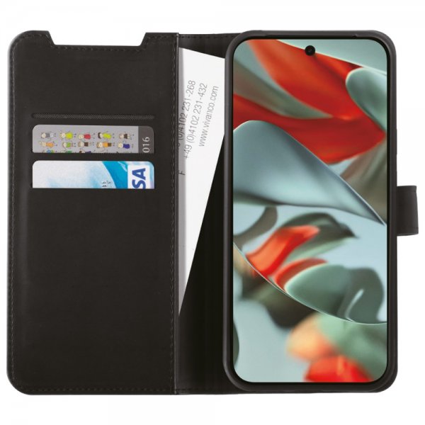 Vivanco Google Pixel 9a suojakotelo Classic Wallet, musta