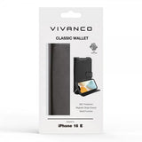 Vivanco iPhone 16./17. Classic Wallet -kotelo, musta