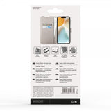 Vivanco iPhone 16e/17e Classic Wallet -suojakotelo, Greige