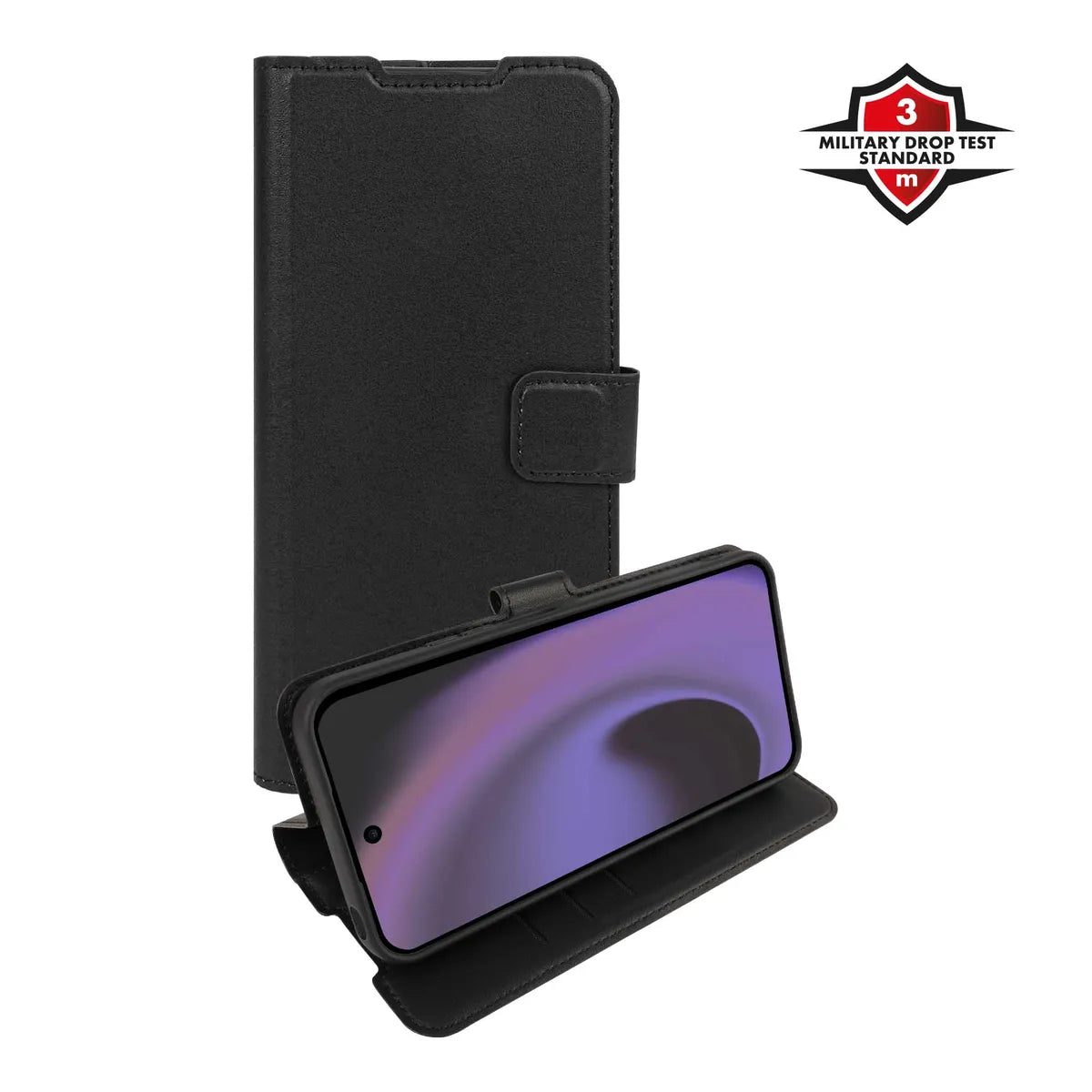 X2O Realme C100 Kotelo Classic Wallet Musta