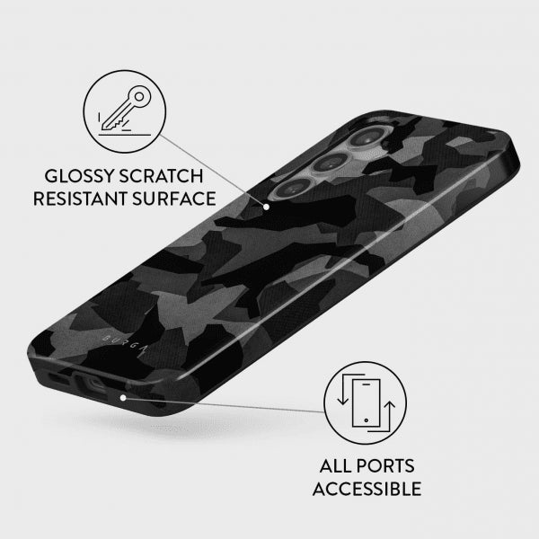 Burga Samsung Galaxy S24 Suojakuori Tough Night Black Camo
