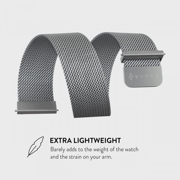 Burga Samsung Galaxy Watch 22mm Ranneke Metal Mesh Silver