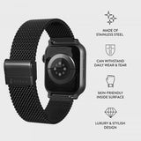 Burga Apple Watch 38/40/41/42mm ranneke Mesh Elegance Musta