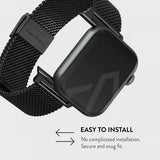 Burga Apple Watch 38/40/41/42mm ranneke Mesh Elegance Musta