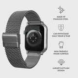Burga Apple Watch 38/40/41/42mm ranneke, Mesh Elegance, hopea