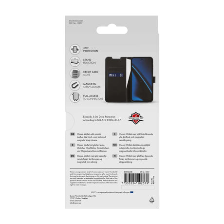 X2O Samsung Galaxy S25 Kotelo Classic Wallet Musta