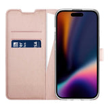 X2O iPhone 13/14/15 Kotelo Classic Wallet Ruusukulta