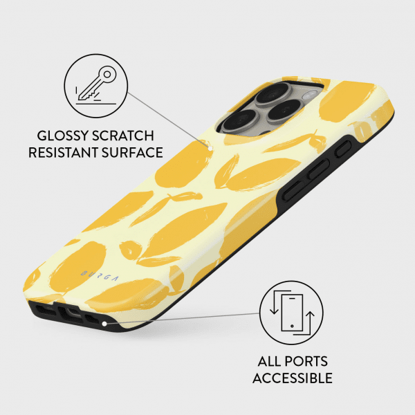 Burga iPhone 16 Suojakuori Tough Lemon Tart
