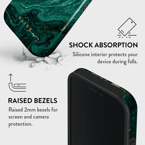 Burga iPhone 15 Kuori Tough MagSafe Emerald Pool