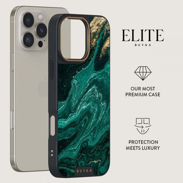 Burga iPhone 16 Pro Max Elite Dark MagSafe Emerald Pool -suojakuori
