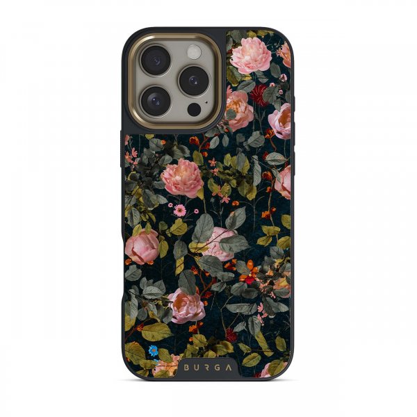 Burga iPhone 14 Suojakuori Elite Dark MagSafe Bloomy Garden