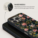 Burga iPhone 14 Suojakuori Elite Dark MagSafe Bloomy Garden