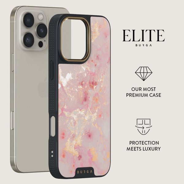 Burga iPhone 15 Elite Dark MagSafe Golden Coral -suojakuori