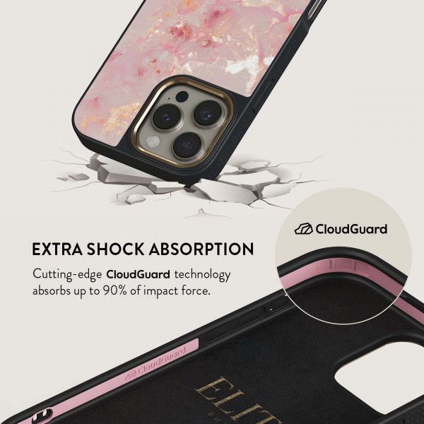 Burga iPhone 15 Elite Dark MagSafe Golden Coral -suojakuori