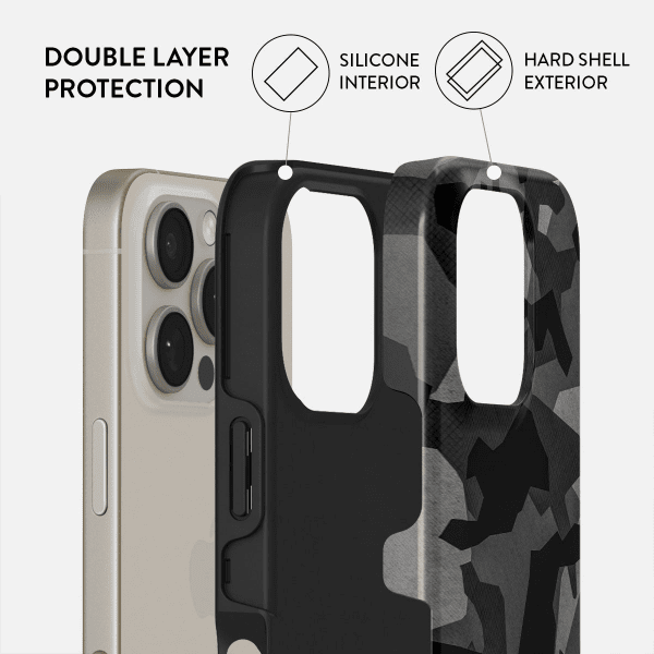 Burga iPhone 16 Plus Kuori Tough MagSafe Night Black Camo