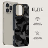 Burga iPhone 15 Plus Suojakuori Elite Dark MagSafe Night Black Camo