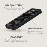 Burga iPhone 14 Elite Dark MagSafe Night Black Camo -kuori