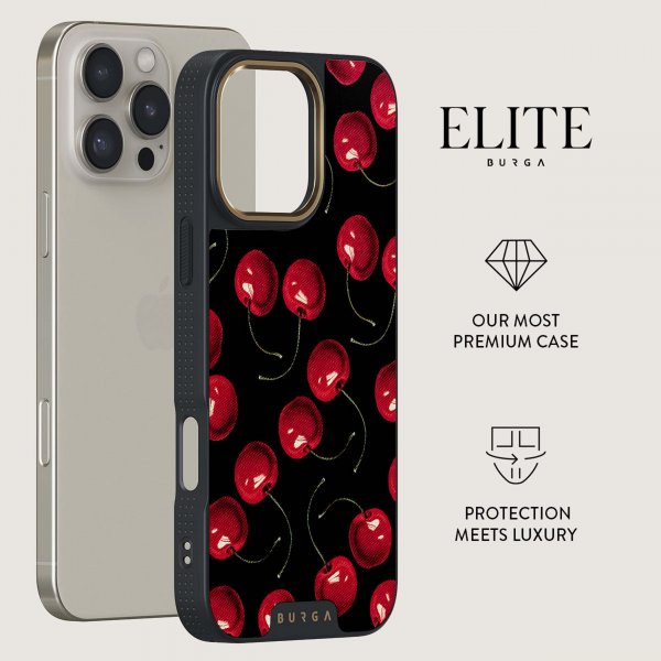 Burga iPhone 16 Plus -suojakuori Elite Dark MagSafe Cherrybomb