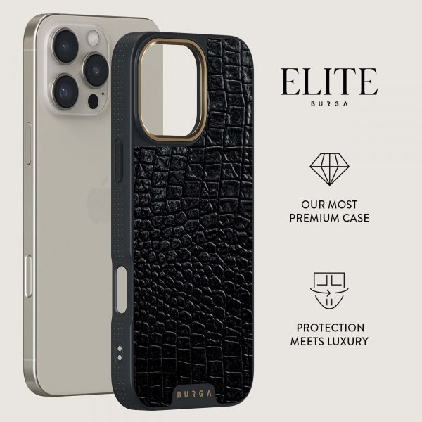 Burga iPhone 15 Plus Suojakuori Elite Dark MagSafe Reaper's Touch