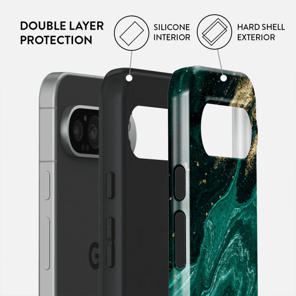 Burga Google Pixel 9/Pixel 9 Pro Suojakuori Tough Emerald Pool