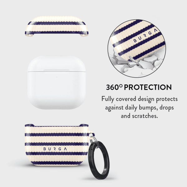 Burga AirPods 4 -kuori, Old Money -design