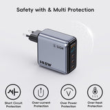 SiGN 140W Pikalataaja näytöllä 3xUSB-C/1xUSB-A Harmaa
