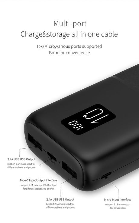 SiGN Mini Powerbank med Display 10 000mAh Musta
