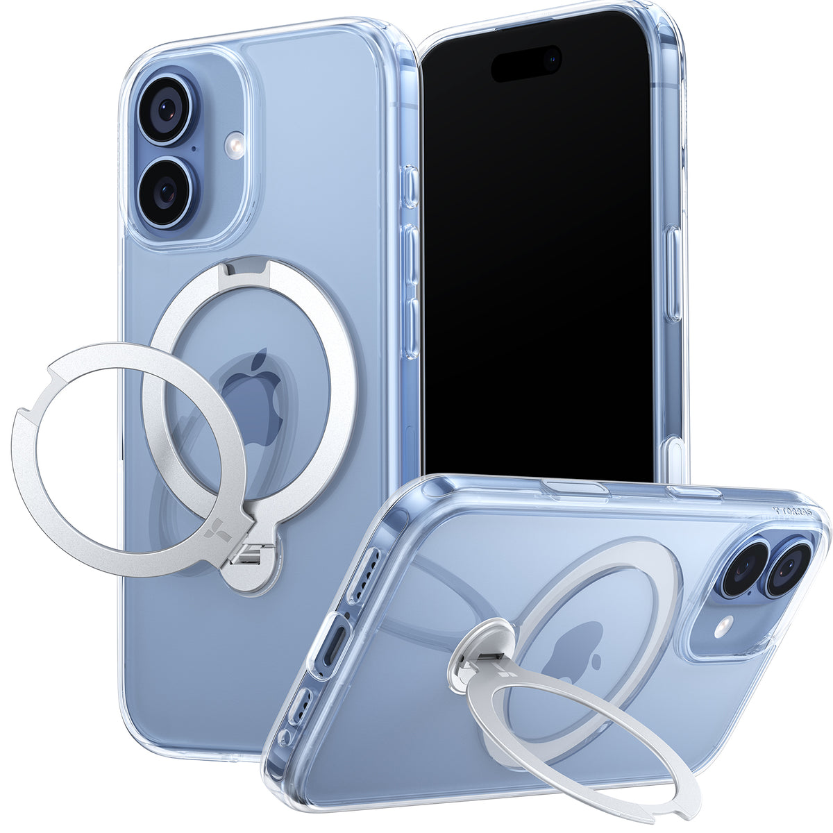 Torras iPhone 17 Kuori Ostand Q3 Spin Kirkas