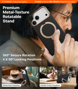 Torras iPhone 17 Pro Kuori Ostand Q3 Vegskin Obsidianmusta