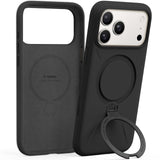 Torras iPhone 17 Pro Kuori Ostand Q3 Silicone Obsidian Black