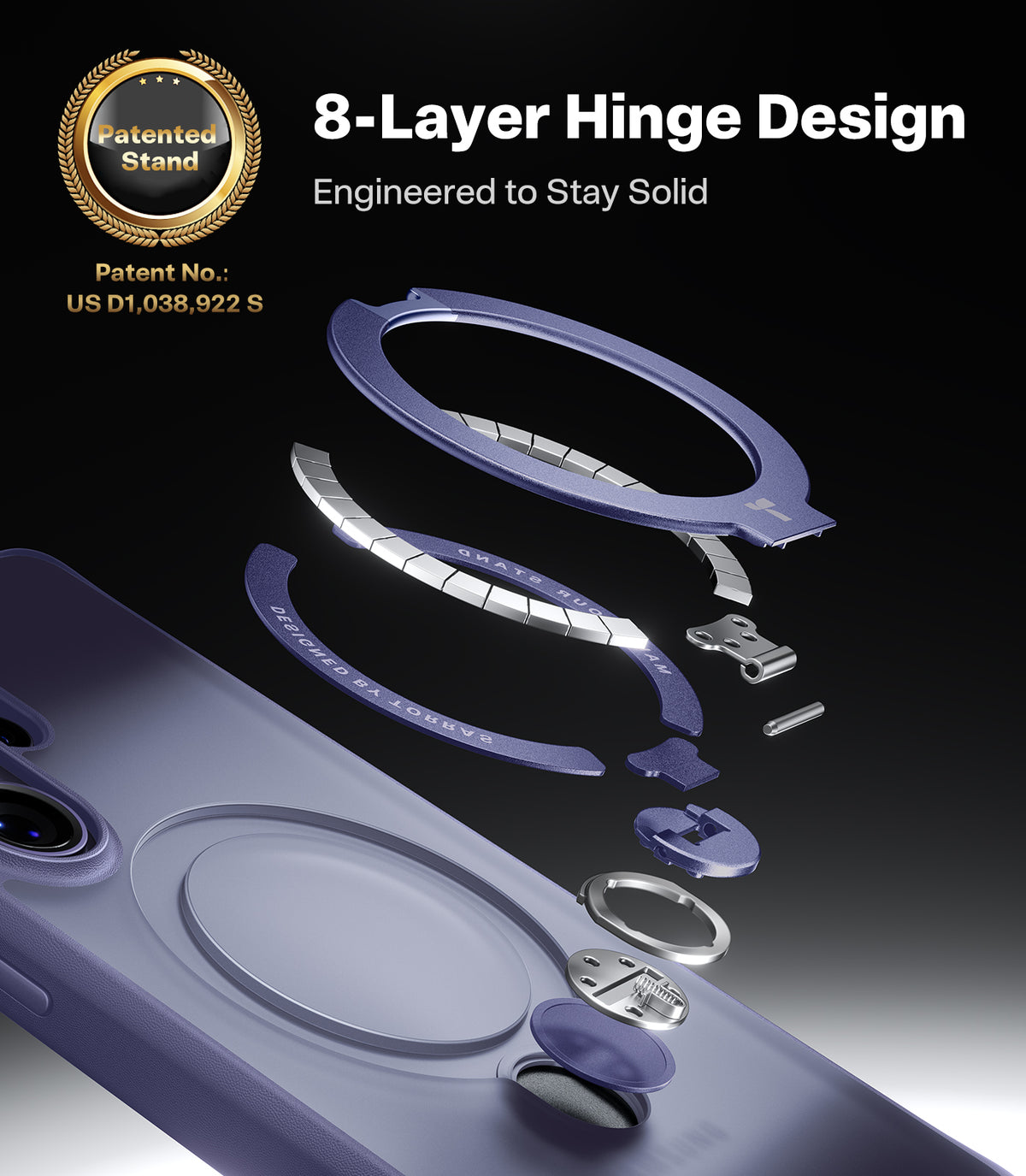 Torras Samsung Galaxy S26 Ultra Kuori Ostand Q3 Spin Violet Surge