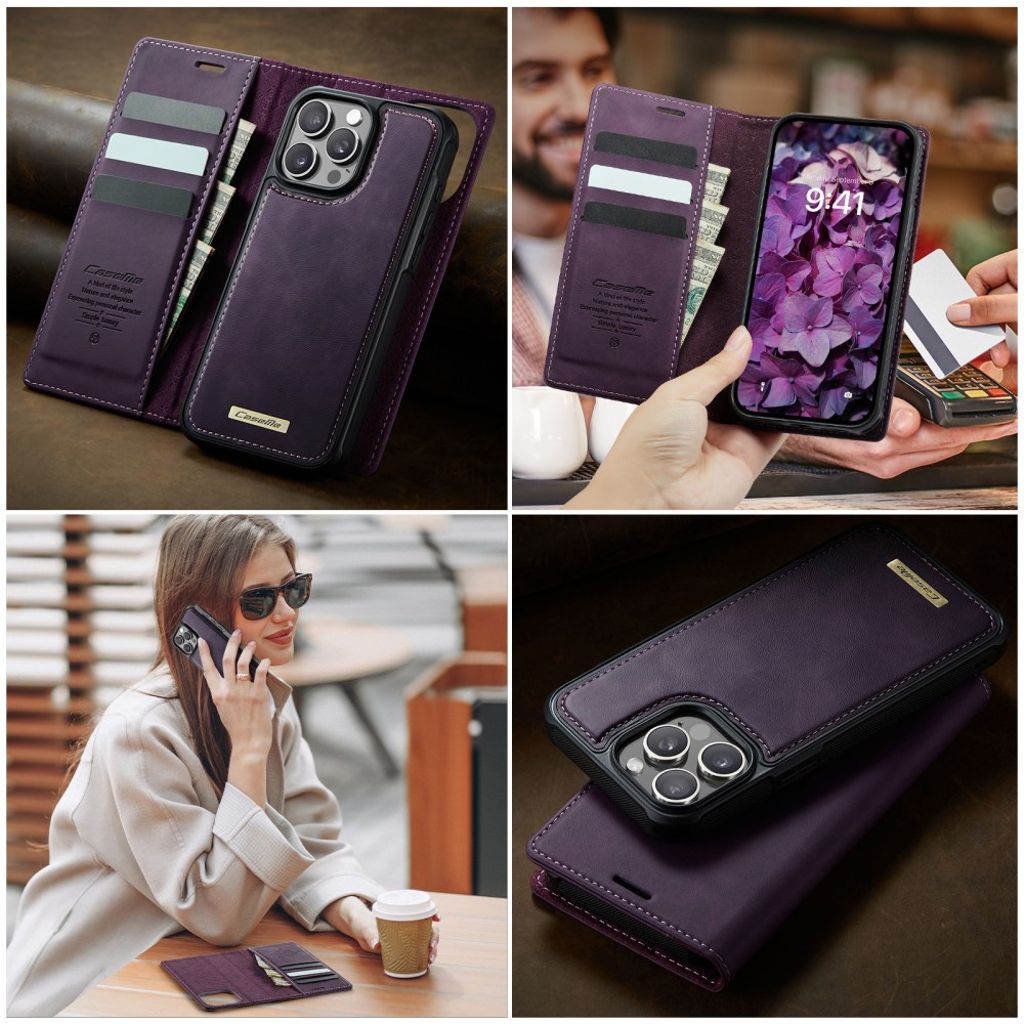 CaseMe iPhone 15 Pro Max Kotelo C49 Series Violetti
