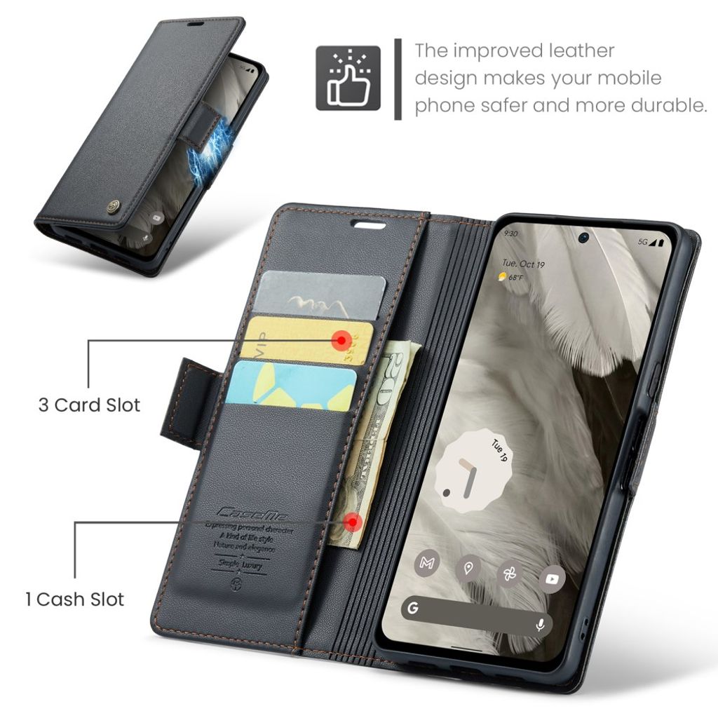 CaseMe Google Pixel 8 Kotelo 023 Series Musta