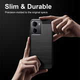 Xiaomi Redmi A7 Pro Kuori Harjattu Hiilikalvotekstuuri Musta