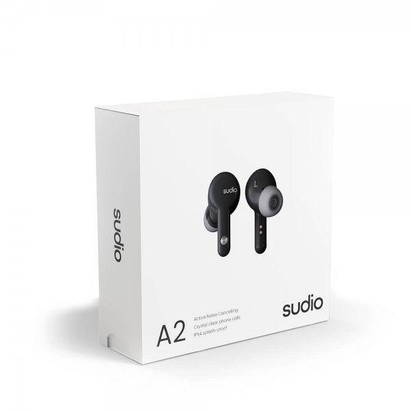 Sudio A2 True Wireless ANC -nappikuulokkeet, musta