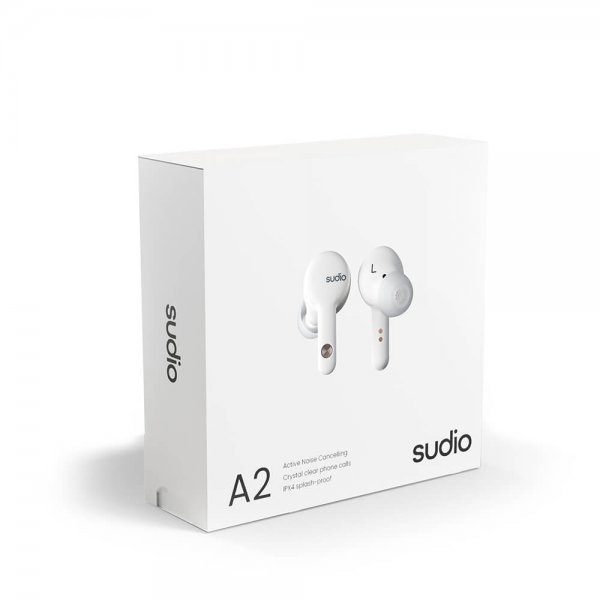 Sudio A2 True Wireless ANC -nappikuulokkeet, valkoinen